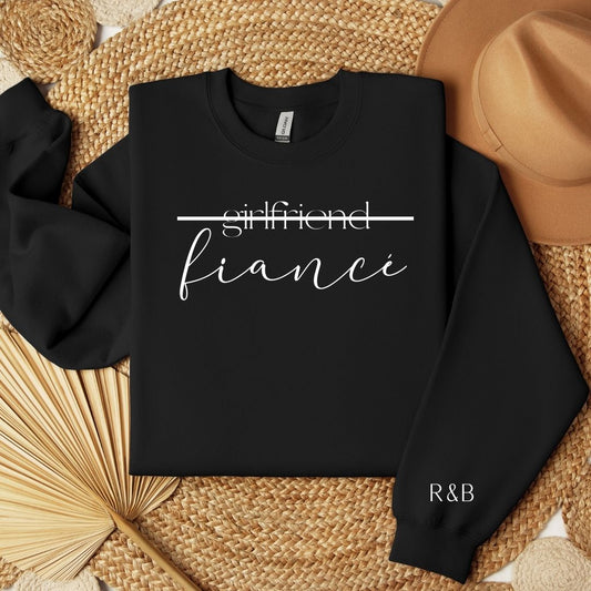 GIRLFRIEND TO FIANCE CURSIVE CREWNECK